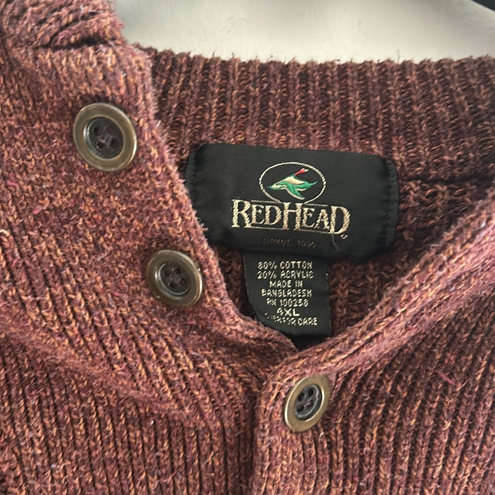 Red Head Button Sweater - image 2